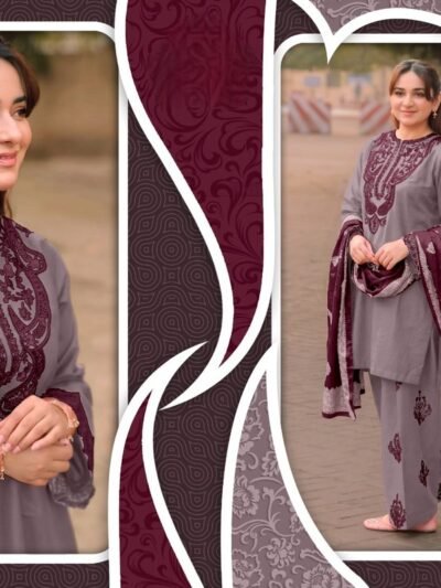 Banarasi Dupatta Readymade Suit – Lilac Mauve