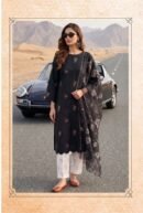 Chiffon Dupatta Pakistani Suit – Onyx Black