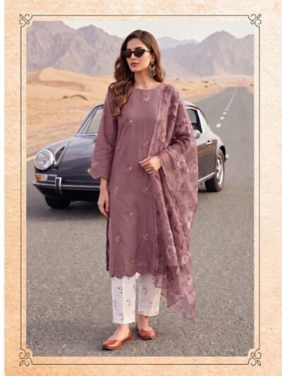 Chiffon Dupatta Pakistani Suit – Soft Lilac
