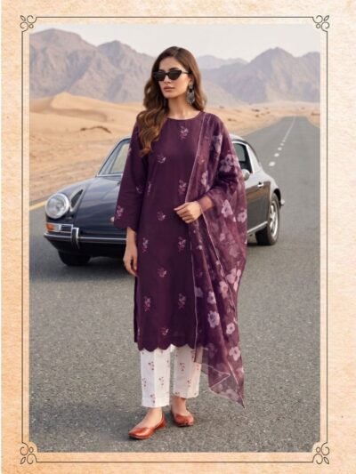 Chiffon Dupatta Pakistani Suit – Royal Purple