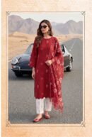 Chiffon Dupatta Pakistani Suit – Scarlet Red