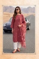 Chiffon Dupatta Pakistani Suit – Dusty Rose