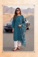 Chiffon Dupatta Pakistani Suit – Peacock Teal