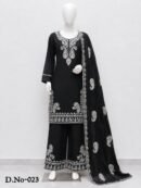 Premium Rayon 3Pc Set D.No-023 – Black Paisley