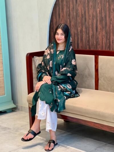 Embroidered Kurta Cord-Set – Emerald Green