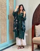 Embroidered Kurta Cord-Set – Emerald Green