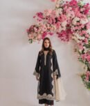 Scalloped Border Straight Suit – Midnight Black